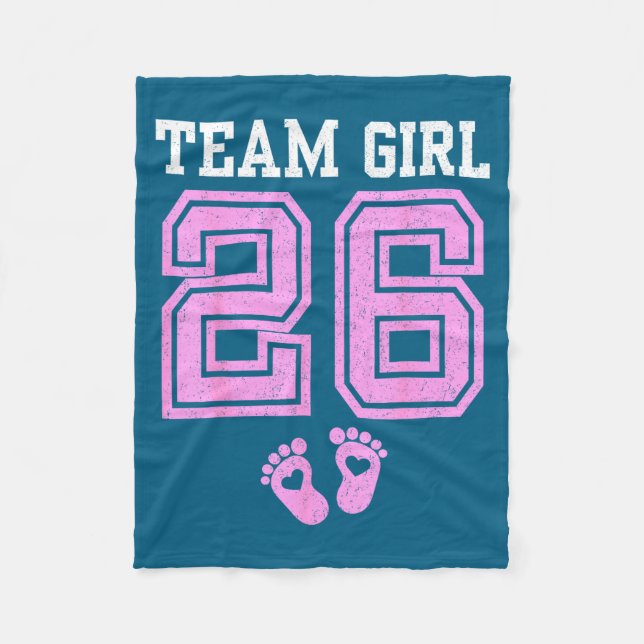 Team Girl 2026 Gender Reveal Party Baby Announceme Fleece Blanket (Front)