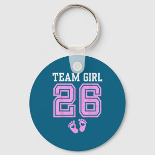 Team Girl 2026 Gender Reveal Party Baby Announceme Key Ring