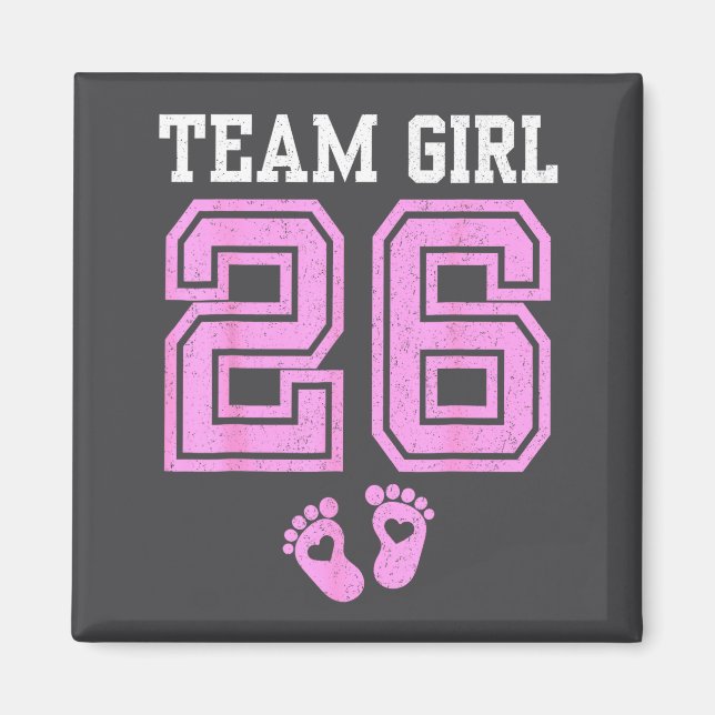 Team Girl 2026 Gender Reveal Party Baby Announceme Magnet (Front)