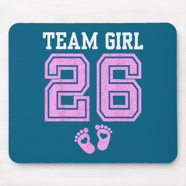 Team Girl 2026 Gender Reveal Party Baby Announceme Mouse Mat (Front)