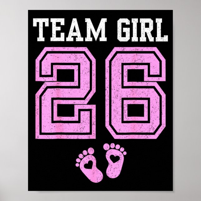 Team Girl 2026 Gender Reveal Party Baby Announceme Poster (Front)
