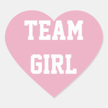 TEAM GIRL Baby reveal Sticker, Baby Shower
