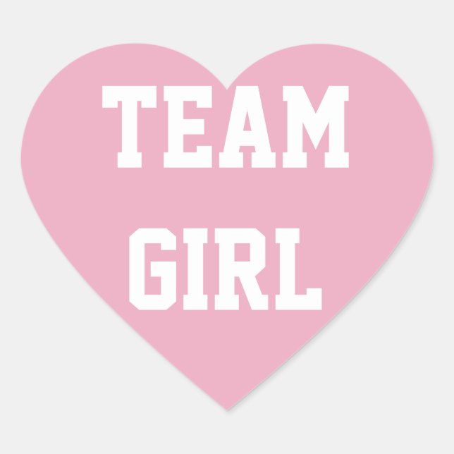 TEAM GIRL Baby reveal Sticker, Baby Shower Heart Sticker (Front)