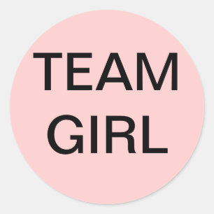 Team Girl Baby Shower Classic Round Sticker