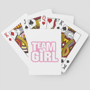 Team Girl Baby Shower Gender Reveal Party Pink Playing Cards