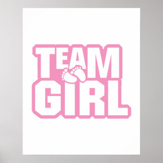 Team Girl Baby Shower Gender Reveal Party Pink Poster