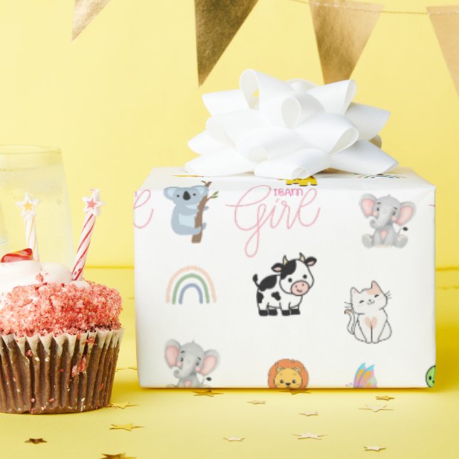 Team Girl! Baby Shower Wrapping Paper (Birthday Party)