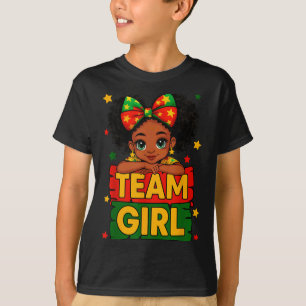 Team Girl Black Kids Gender Reveal Baby Announceme T-Shirt