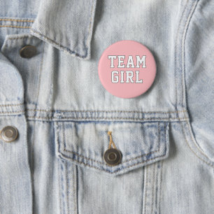 Team Girl Blush Pink Baby Gender Reveal Party 6 Cm Round Badge
