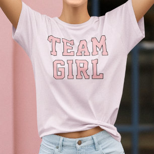 Team Girl Blush Pink Gender Reveal Womens T-Shirt