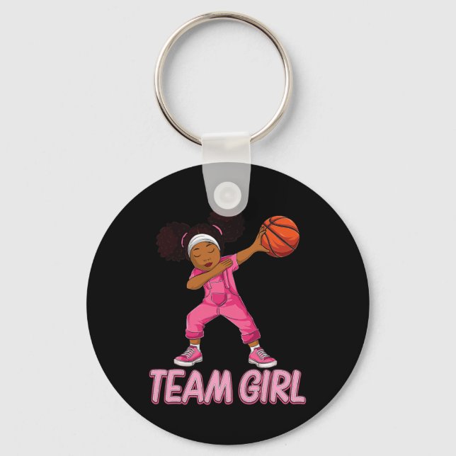 Team Girl Bysketbyll Bbyll Player  Key Ring (Front)