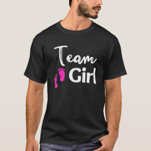 Team Girl Cute Pink Matching Gender Reveal For Fa T-Shirt