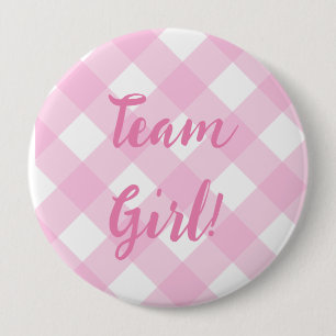 Team Girl, Gender Reveal Button, Pink 10 Cm Round Badge