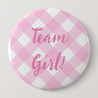 Team Girl, Gender Reveal Button, Pink 10 Cm Round Badge