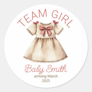 Team Girl gender reveal Christmas baby sticker