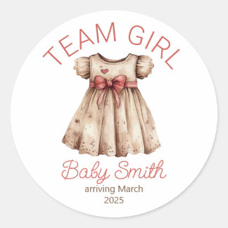 Team Girl gender reveal Christmas baby sticker