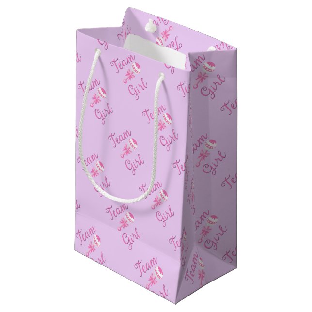 Team Girl Gender Reveal Gift Bag (Front Angled)