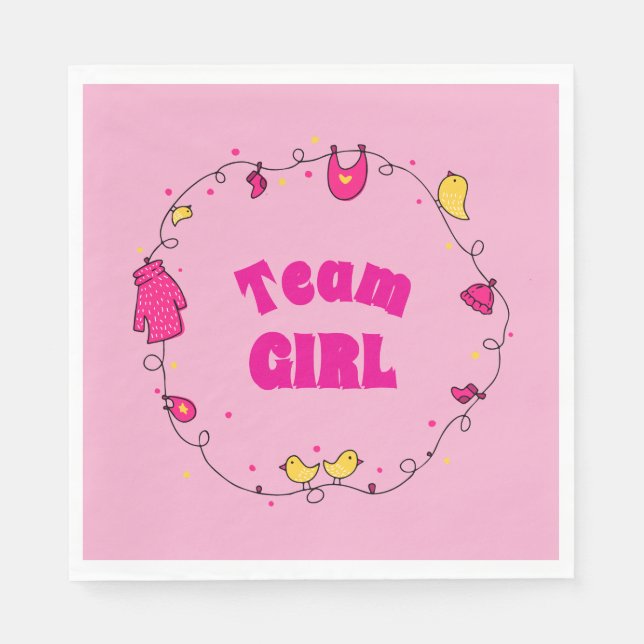 Team Girl Gender Reveal Napkins (Front)