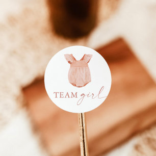 Team Girl Gender Reveal Party Vote Sticker