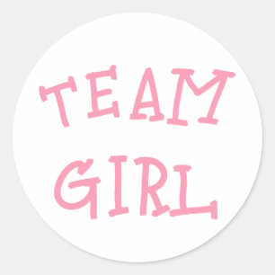 Team Girl Gender Reveal Pink  Classic Round Sticker