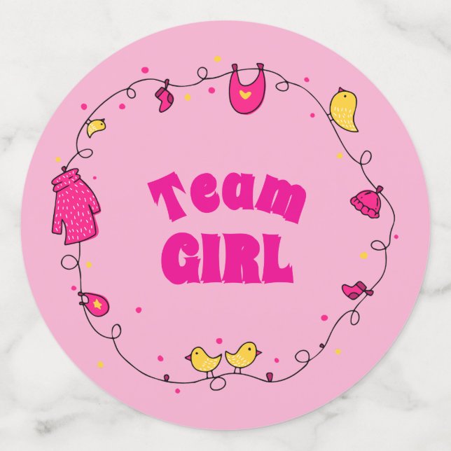 Team Girl Gender Reveal Table Confetti (Large Back)