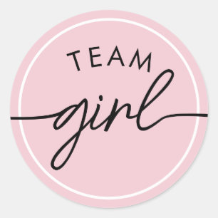 Team Girl Gender Reveal Voting Classic Round Sticker