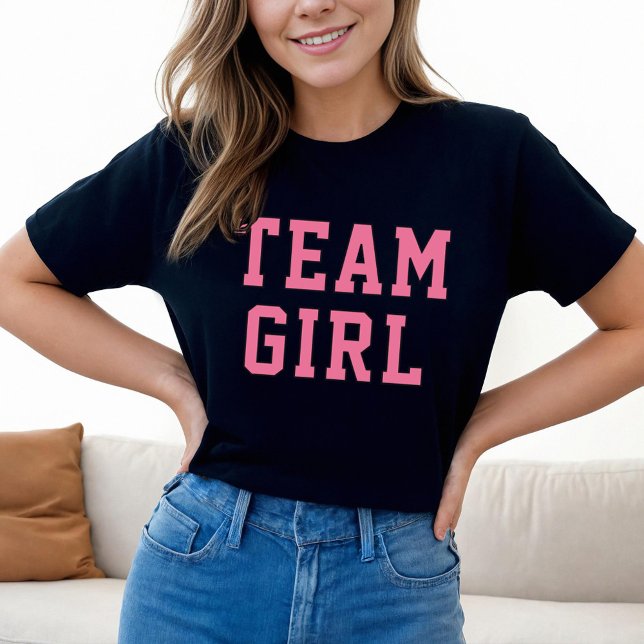 Team Girl Pink Baby Gender Reveal Party T-Shirt (Creator Uploaded)