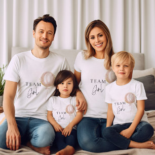 Team Girl Pink Balloon Gender Reveal Family T-Shirt