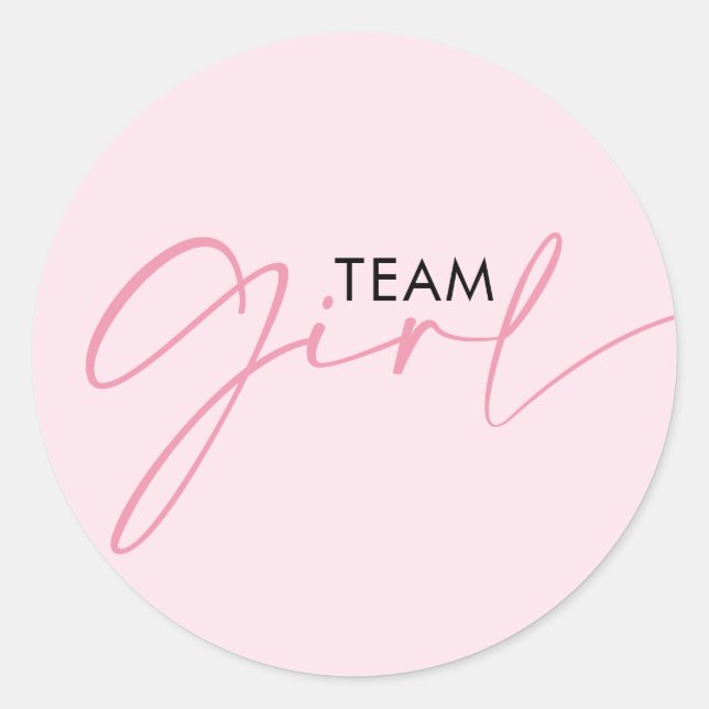 Team Girl Pink Gender Reveal Voting  Classic Round Sticker (Front)
