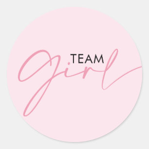 Team Girl Pink Gender Reveal Voting  Classic Round Sticker
