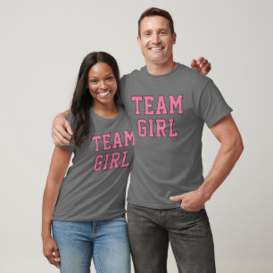 Team Girl Pink on Grey Gender Reveal T-Shirt