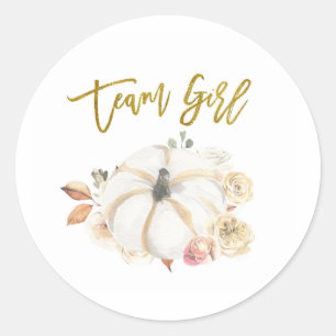 Team Girl Pumpkin Gender Reveal game label