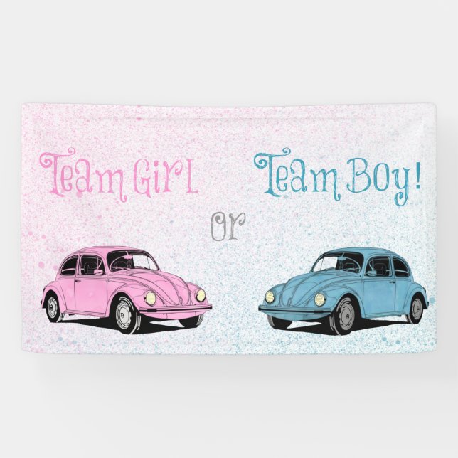 Team Girl Team Boy Gender Reveal  Banner (Horizontal)