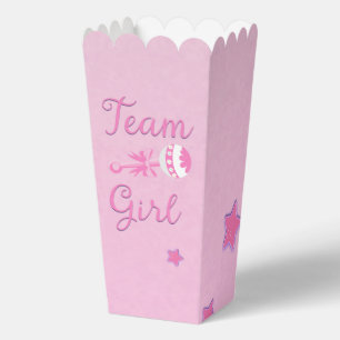Team Girl with Baby Rattle Gender Reveal  Favour Box