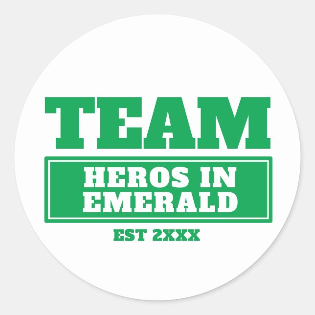 Team green personalised family or team stickers (Front)