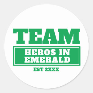 Team green personalised family or team stickers