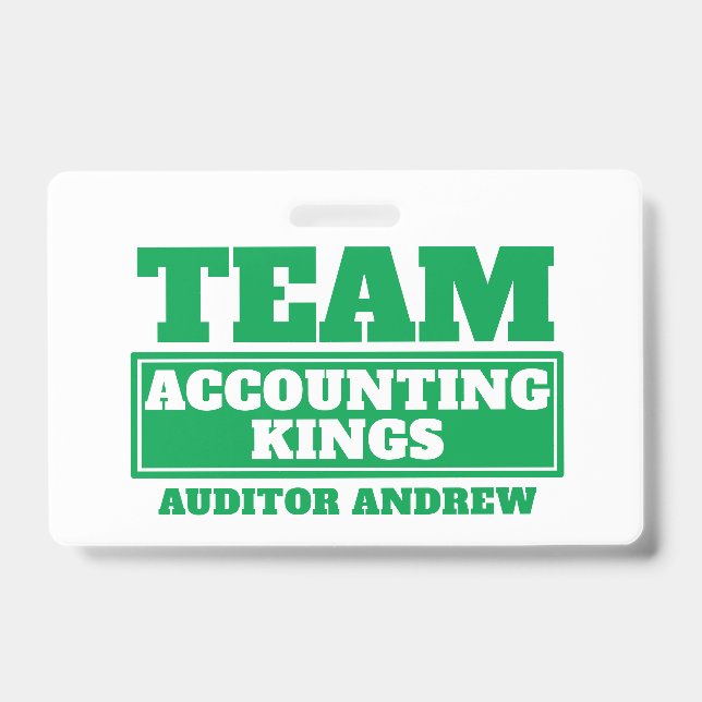 Team green personalised name team building badge ID badge (Front)