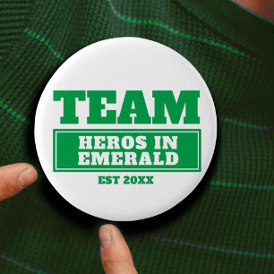 Team green personalized family or team button