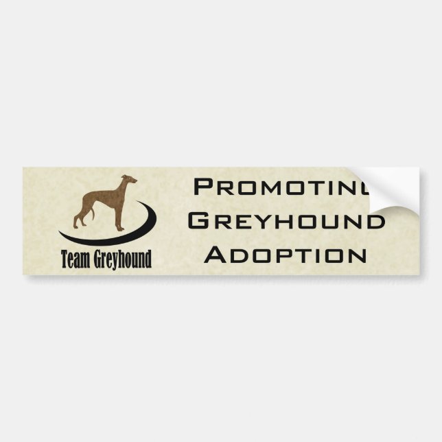 Team Greyhound Customisable Bumper Sticker (Front)