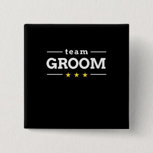 Team Groom 15 Cm Square Badge