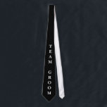 Team Groom bachelor party neck tie for groomsman<br><div class="desc">Team Groom bachelor party neck tie for groomsman. Elegant black and white design with custom text. Personalised party favours for best man,  groomsmen,  friends etc.</div>