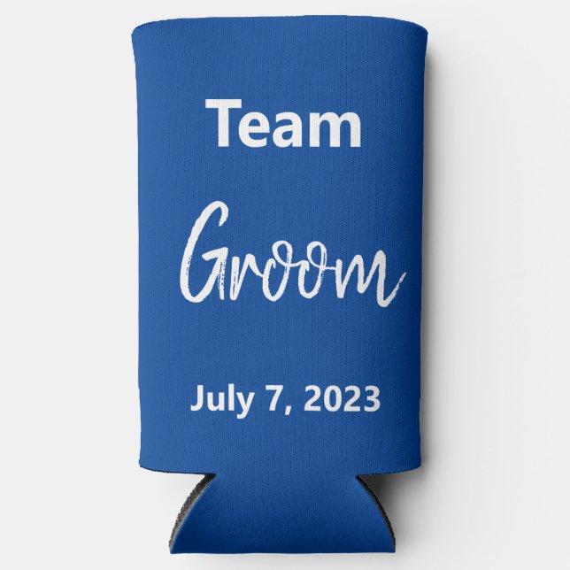 Team Groom - Bachelor Party - Wedding Favours Seltzer Can Cooler (Front)