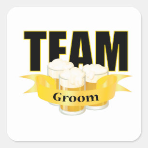 Team Groom - Beer Square Sticker