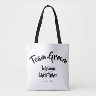 Team Groom Black & White Wedding Swag Bag