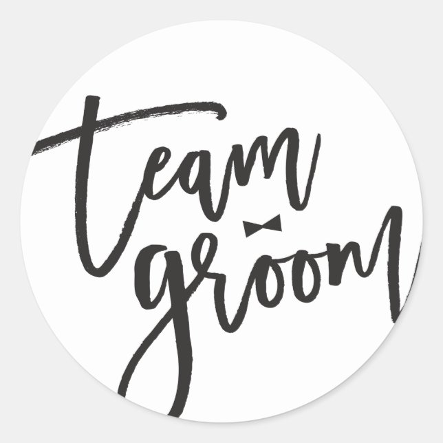 Team Groom Bow Tie Bachelor Party Modern Wedding Classic Round Sticker (Front)