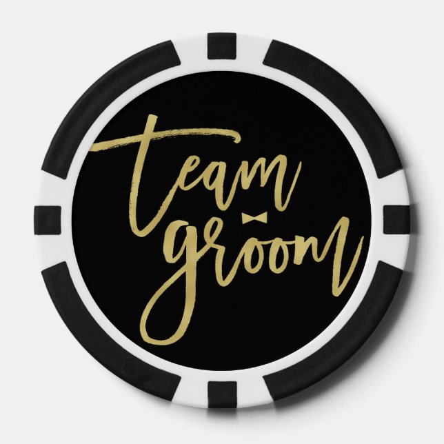 Team Groom Bow Tie Bachelor Party Poker Chips (Front)