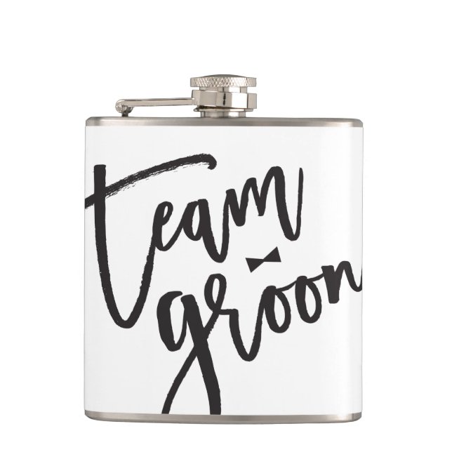 Team Groom Bow Tie Bachelor Party Wedding Flask (Front)