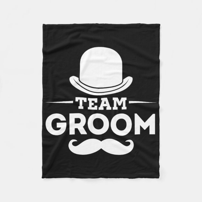 Team Groom Crew Party Squad Grooms Bachelor  Fleece Blanket (Front)