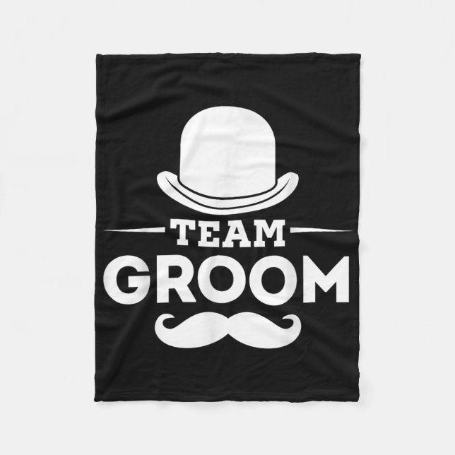 Team Groom Crew Party Squad Grooms Bachelor  Fleece Blanket (Front)