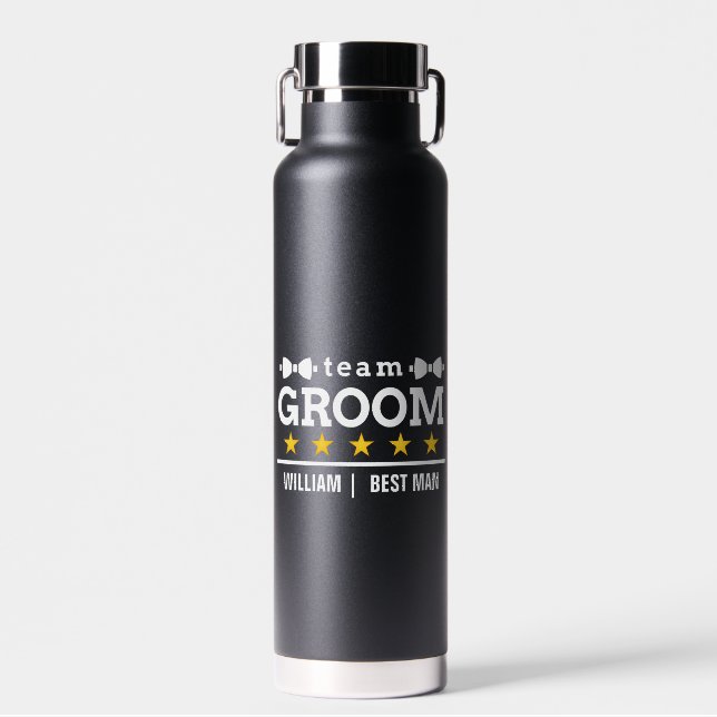Team Groom Custom Groomsman Water Bottle (Front)